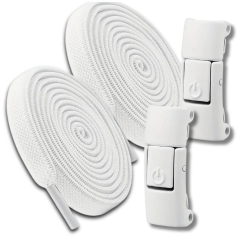 CASA & GRADINA - Sireturi elastice pentru incaltaminte sport, inchidere magnetica fara legare - Alb