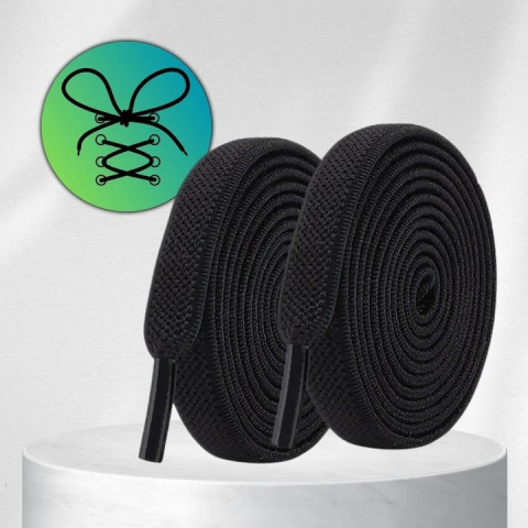 Sireturi elastice pentru incaltaminte sport, inchidere magnetica fara legare - Negru [4]