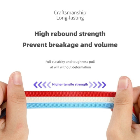 Sireturi fara legare, elastice, universale, inchidere cu capsule metalice, alb [6]