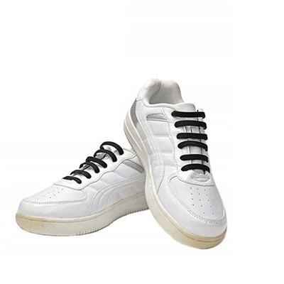 Sireturi negre din silicon, 16 bucati, elastice fara nod si legare, sistem no-tie pentru incaltare rapida, fixare confortabila, pantofi sport, casual si sneakers [1]