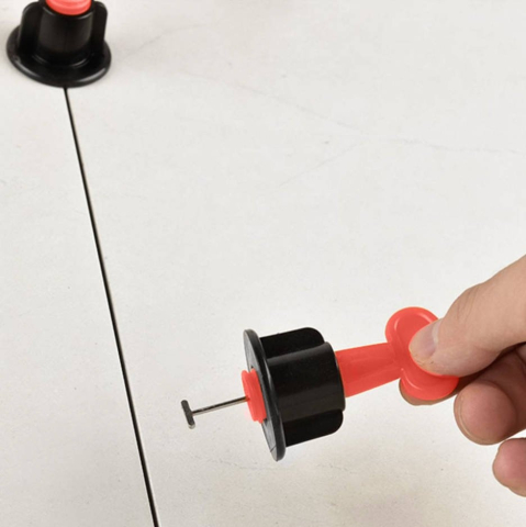 Sistem de nivelare pentru gresie si faianta, set 51 piese, clipsuri reutilizabile si cheie de strangere, pentru montaj rapid si precis, compatibil interior/exterior, rosu–negru Acest sistem complet de [1]