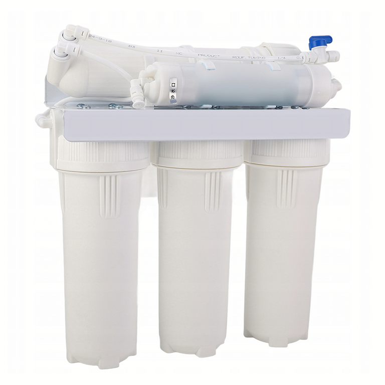 Sistem filtrare apa alb 36.5 x 38 cm, cu osmoza inversa, 3 carcase filtrante, membrana RO, robinet separat, pentru montaj sub chiuveta [8]