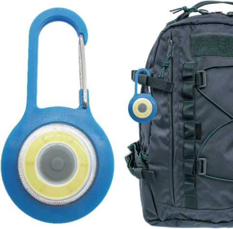 Sistem iluminare LED portabil cu agatatoare tip carabiniera, lumina alba, 3 functii, albastru 8x4 cm [2]