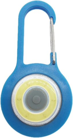 SPORT ȘI ACTIVITĂȚI - Sistem iluminare LED portabil cu agatatoare tip carabiniera, lumina alba, 3 functii, albastru 8x4 cm