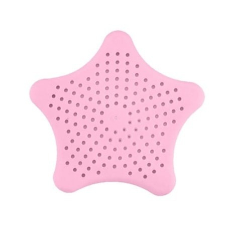 CASA & GRADINA - Sita Protectie Scurgere cu Ventuze din Silicon pentru Chiuveta Cada Dus Sifon 15 x 15 cm - Roz