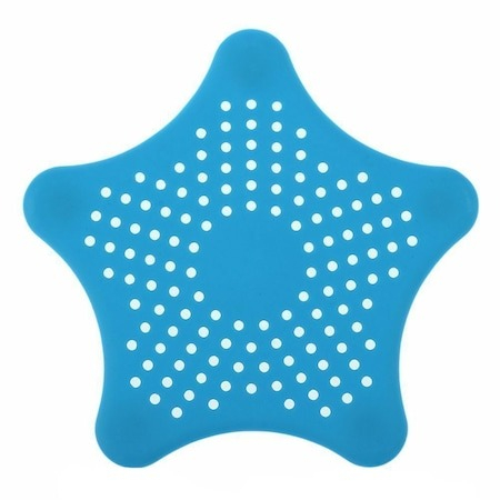 Sita Protectie Scurgere cu Ventuze din Silicon pentru Chiuveta Cada Dus Sifon 15 x 15 cm - Albastru [0]