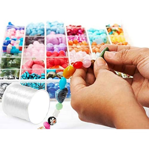 Snur transparent pentru confectionarea bratarilor, elastic, 100m, grosime 0.8mm [2]