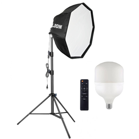 Softbox-uri - Softbox octogonal LED 150W cu telecomanda, intensitate reglabila, stand 200cm si husa protectie