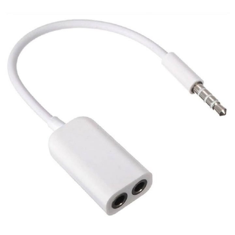 Splitter adaptor audio, jack 3.5 mm la 2 x jack 3.5 mm mama, alb [1]