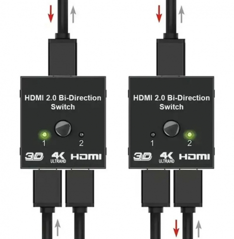 Splittler adaptor Bi direction switch, HDMI, 4k Ultra HD, distribuie semnal la 2 dispozitive HDMI [6]