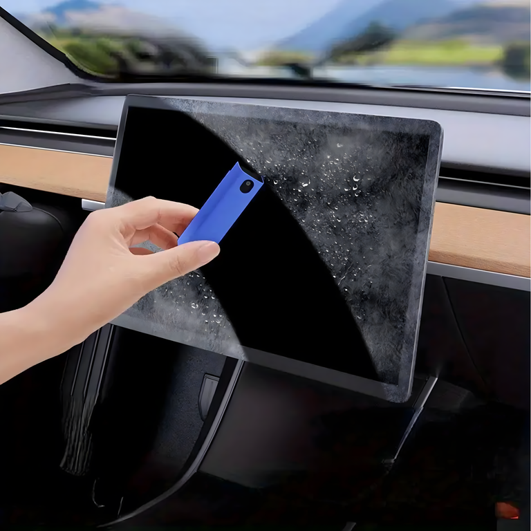 Spray de curatare pentru ecrane, albastru, 9 x 2.5 cm, cu laveta din microfibra incorporata, pentru telefon, laptop, tableta si monitor [2]