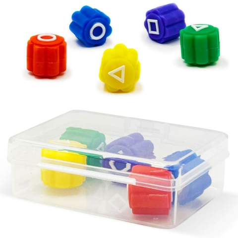 Jucării educative - Squid Game Gonggi, Jocul Calamarului, 5 piese si 1 cutie