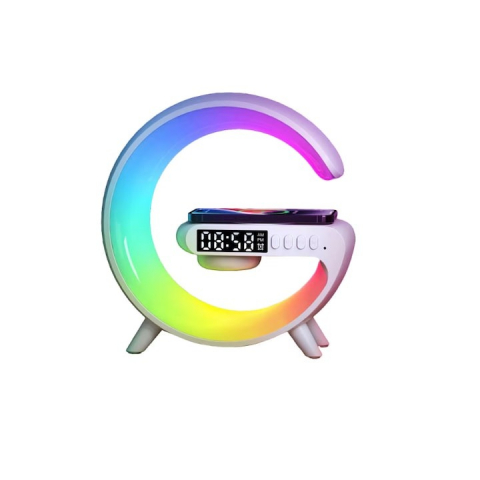 ELECTRONICE - Statie Incarcare Wireless 15W, 4in1, lampa RGB, boxa bluetooth, afisaj digital, mufa jack 3.5 mm