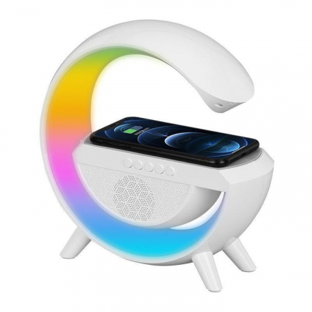 ELECTRONICE - Statie Incarcare Wireless 3 in 1 cu lampa RGB si Boxa Bluetooth