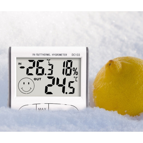 Statie meteo digitala cu ecran LCD – termometru si higrometru precis, montare magnetica, design compact, alb [7]