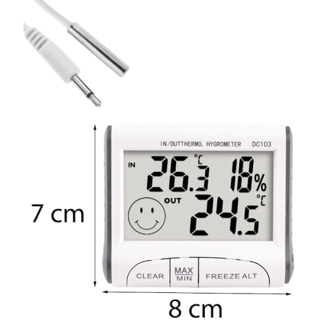 Statie meteo digitala cu ecran LCD – termometru si higrometru precis, montare magnetica, design compact, alb [12]