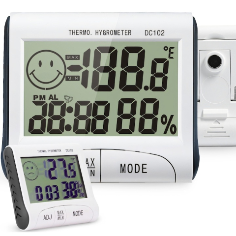 Uz casnic - Statie meteo digitala cu ecran LCD – termometru si higrometru precis, montare magnetica, design compact, alb