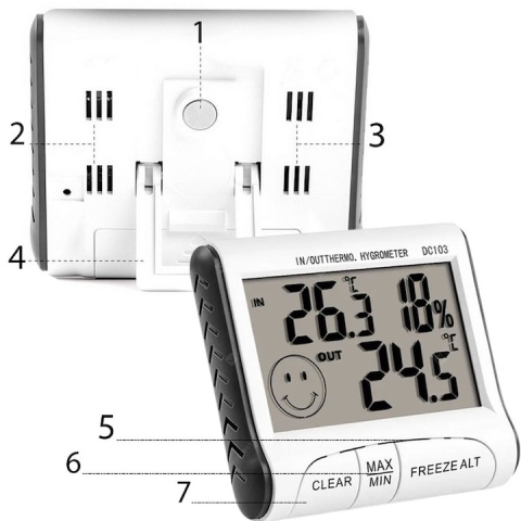 Statie meteo digitala cu ecran LCD – termometru si higrometru precis, montare magnetica, design compact, alb [9]