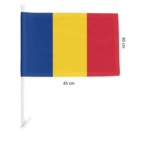 Steag auto Romania albastru galben rosu 45 x 30 cm, tricolor cu suport pentru geam [4]