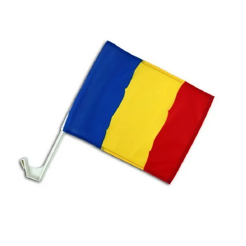 Steag auto Romania albastru galben rosu 45 x 30 cm, tricolor cu suport pentru geam [6]