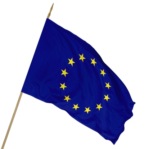Diverse accesorii papetarie - Steag Uniunea Europeana 90 x 150 cm, poliester 100%, 117 g/mp, rezistent la intemperii, cu sistem de prindere pentru catarg si exterior