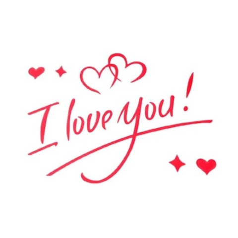 CASA & GRADINA - Sticker decorativ rosu 25 x 15.5 cm, mesaj I Love You, autocolant din vinil autoadeziv pentru perete, oglinda, geam, mobilier si decor interior romantic