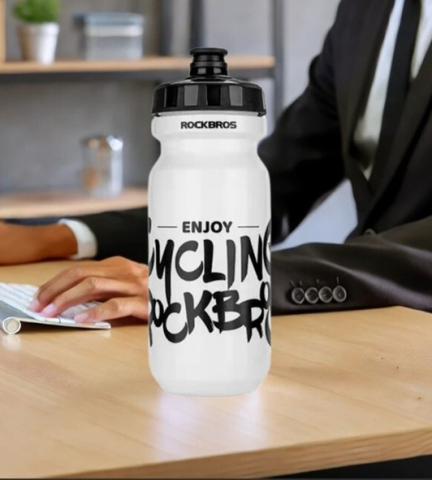 Sticla apa alba 600 ml RockBros pentru bicicleta, bidon sport din plastic, greutate 85 g, compatibila cu suport standard pentru bicicleta [7]