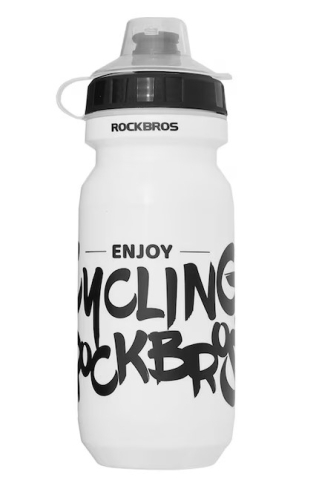 SPORT ȘI ACTIVITĂȚI - Sticla apa alba 600 ml RockBros pentru bicicleta, bidon sport din plastic, greutate 85 g, compatibila cu suport standard pentru bicicleta