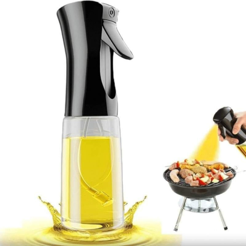 Sticla cu pulverizator pentru ulei, otet, lichide, universal, capacitate 200 ml, 20.5 x 6 cm, negru [13]