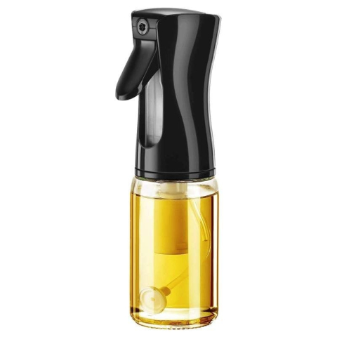 Sticla cu pulverizator pentru ulei, otet, lichide, universal, capacitate 200 ml, 20.5 x 6 cm, negru [14]