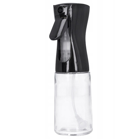 CASA & GRADINA - Sticla cu pulverizator pentru ulei, otet, lichide, universal, capacitate 200 ml, 20.5 x 6 cm, negru