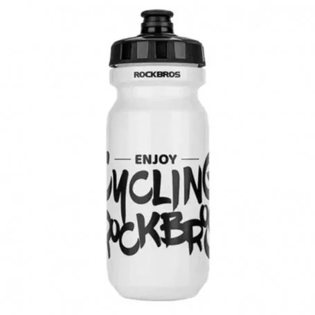 Accesorii ciclism - Sticla de apa pentru bicicleta, 600 ml, 20 cm, compatibila cu suporturi de dimensiune standard, alb