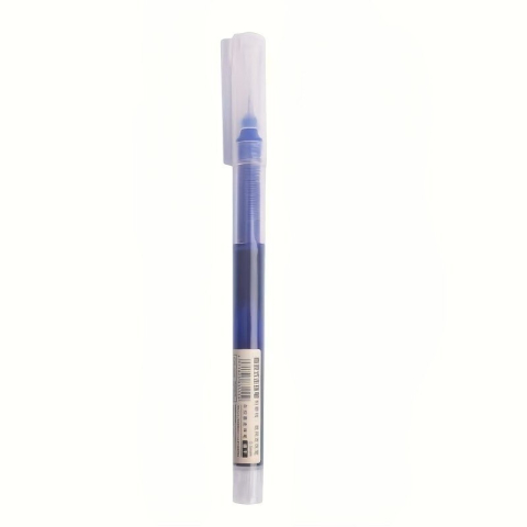 PAPETARIE & BIROTICA - Stilou roller cu gel lichid, transparent albastru, varf 0.5 mm, scriere fina, uscare rapida, corp vizibil, 14 cm