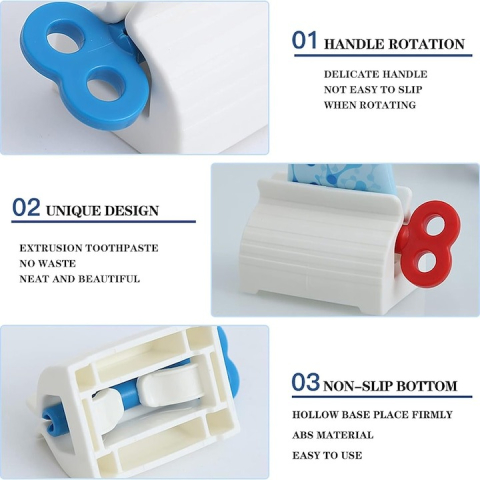Dispozitiv manual pentru stors pasta de dinti, vopsea, produse cosmetice, plastic, 5.5 x 4 cm, albastru [13]