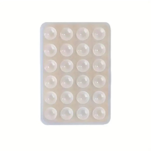 Diverse - Suport adeziv transparent 8 x 5,5 x 1 cm pentru telefon, silicon cu 24 ventuze