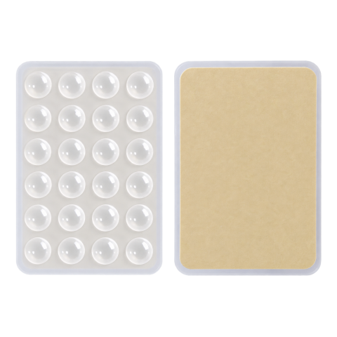 Suport adeziv transparent 8 x 5,5 x 1 cm pentru telefon, silicon cu 24 ventuze [1]