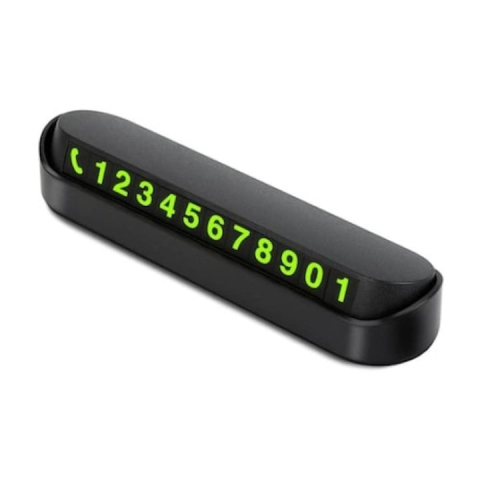 ARTICOLE AUTO - Suport afisaj numar telefon auto pentru parcare temporara, magnetic, ascundere rapida, fixare 3M, negru, 13 cm