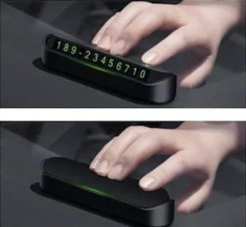 Suport afisaj numar telefon auto pentru parcare temporara, magnetic, ascundere rapida, fixare 3M, negru, 13 cm [1]