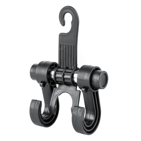ARTICOLE AUTO - Suport auto negru multifunctional pentru tetiera, cu 2 carlige