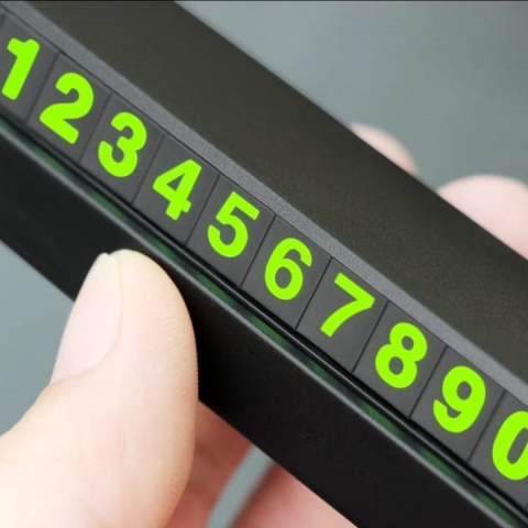 Suport auto numar telefon pentru parcare temporara retractabil magnetic negru 13 x 3.5 x 2.6 cm [6]