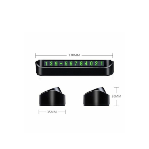 Suport auto numar telefon pentru parcare temporara retractabil magnetic negru 13 x 3.5 x 2.6 cm [2]