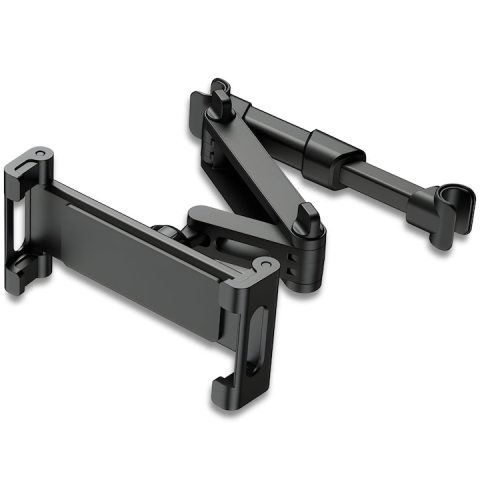 Diverse - Suport auto pentru telefon si tableta, montare pe tetiera, brat extensibil, rotatie 360°, compatibil 4.7–12.9 inch, sistem stabil, aluminiu si silicon, negru