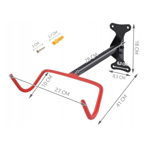 Suport bicicleta de perete din metal, carlig cauciucat, montare cu ancore, pentru 1 bicicleta [2]