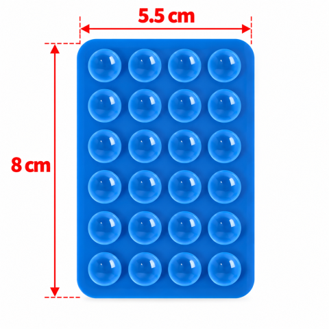 Suport cu ventuze albastru 8 x 5,5 x 1 cm pentru smartphone, silicon flexibil [2]