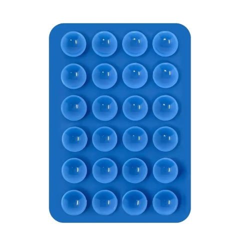 Diverse - Suport cu ventuze albastru 8 x 5,5 x 1 cm pentru smartphone, silicon flexibil