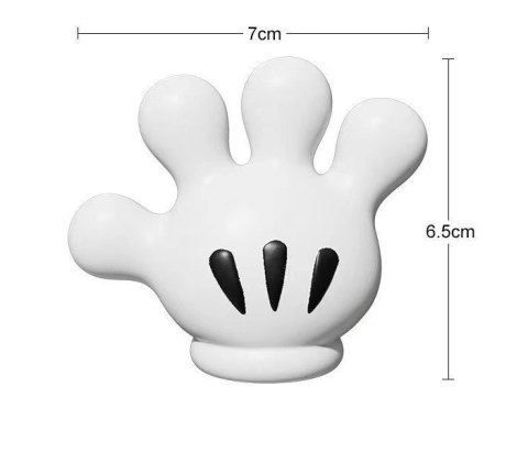 Suport de Baie pentru Periute/Cabluri, cu Ventuza, Model Manusa Mickey Mouse, 7 x 6.5 cm, Alb [2]