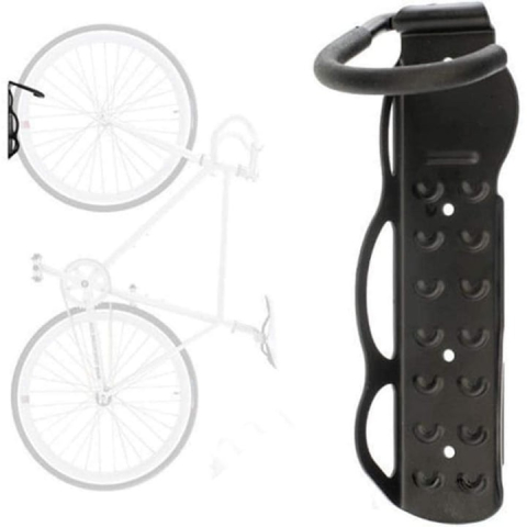 Suport de perete pentru bicicleta, suspendabil, cu protectie pentru bara de prindere, 25.5 x 7 x 13 cm, negru – solutie practica pentru depozitare eficienta si sigura [2]