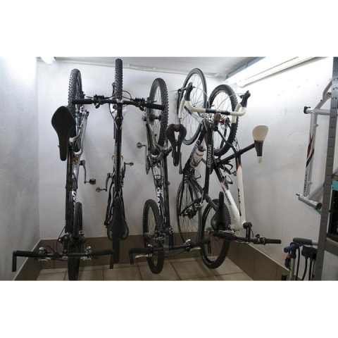 Suport de perete pentru bicicleta, suspendabil, cu protectie pentru bara de prindere, 25.5 x 7 x 13 cm, negru – solutie practica pentru depozitare eficienta si sigura [7]