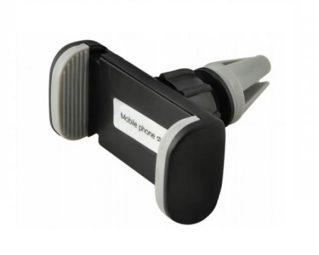 Accesorii auto telefoane - Suport auto de telefon, prindere pe grila de ventilatie - Negru/Gri