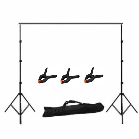 Suport fundal - Suport foto studio, fundal reglabil, 2x3m cu clesti de prindere inclusi